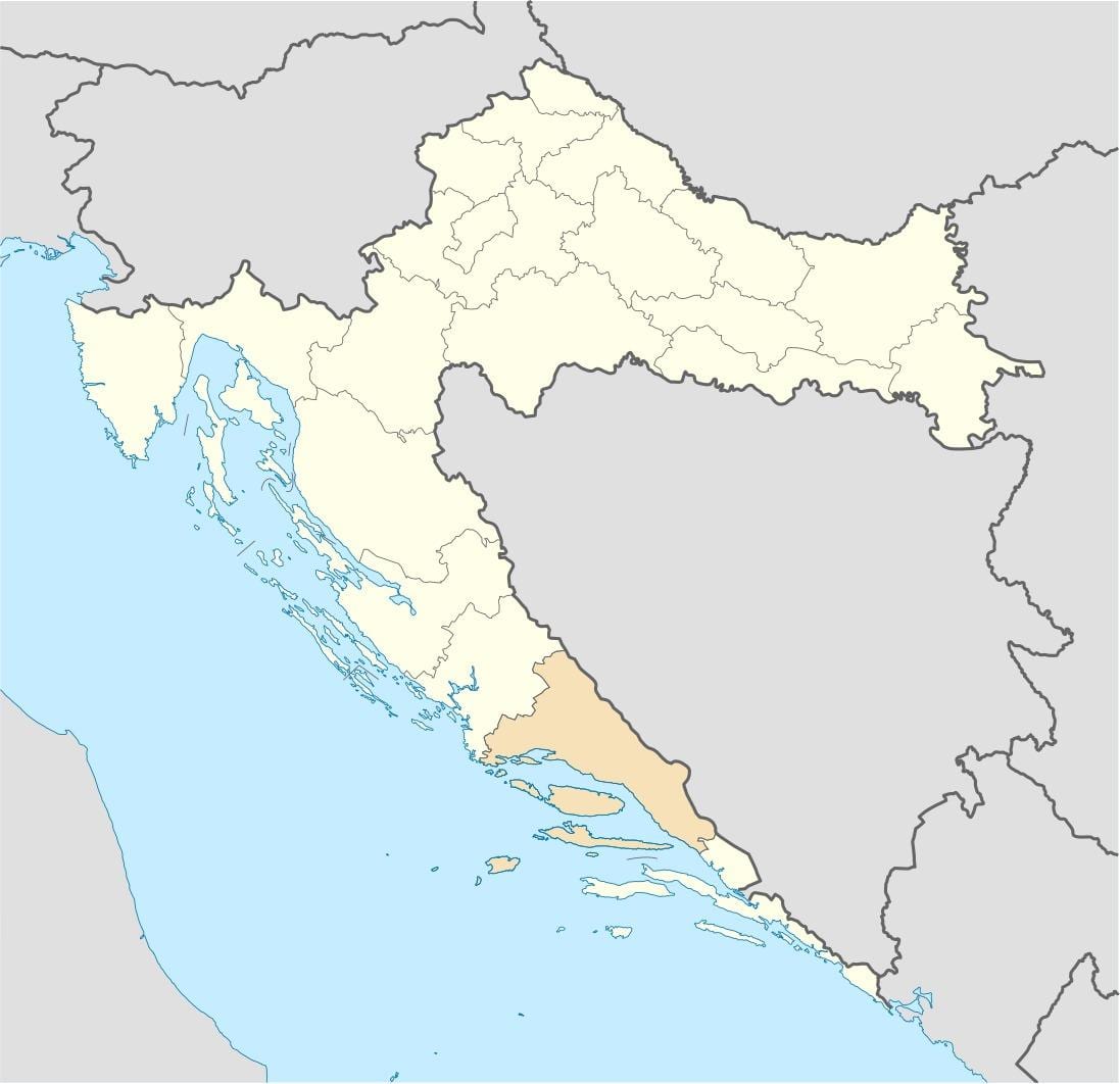 карта на дел на далмација во хрватска