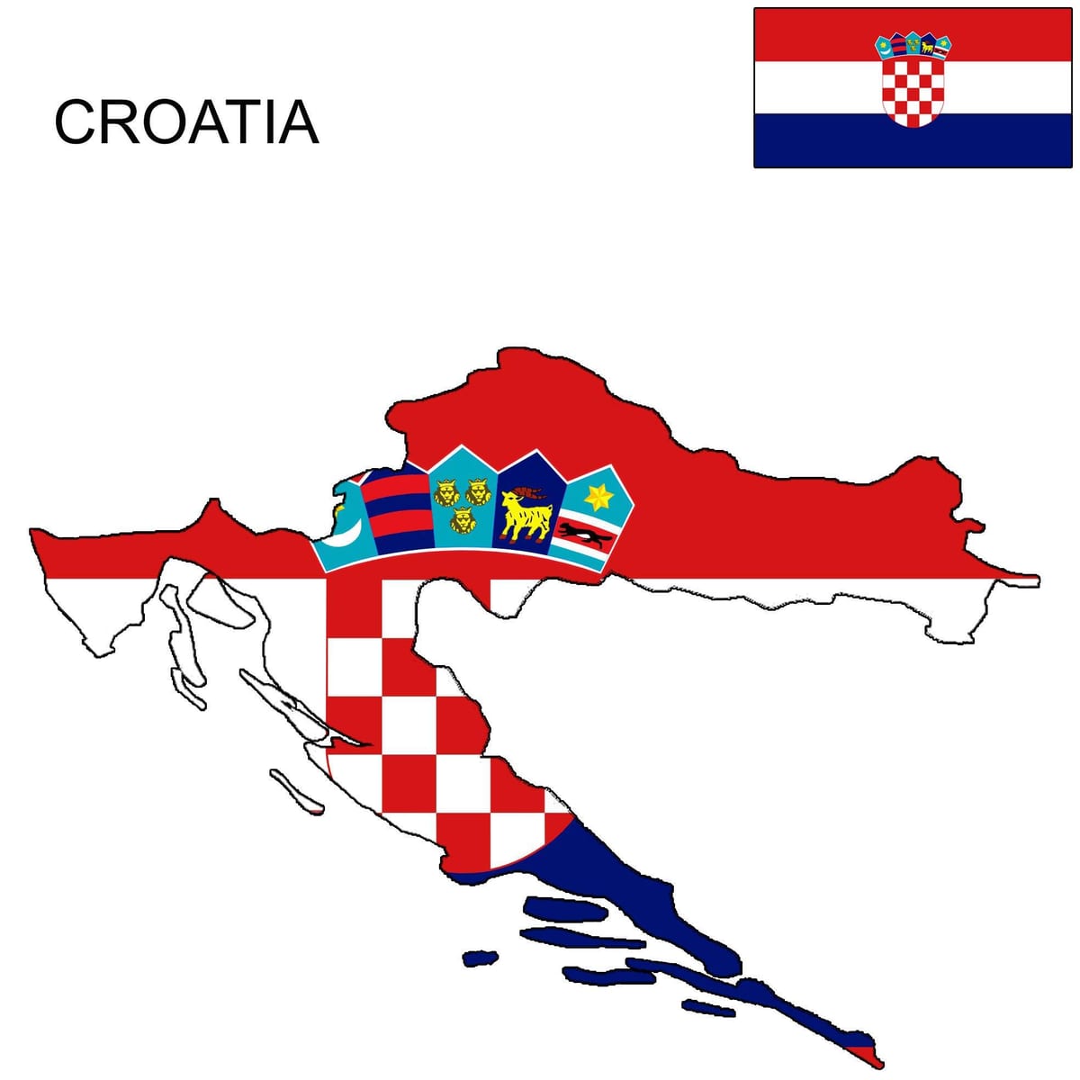 хрватска мапата знаме