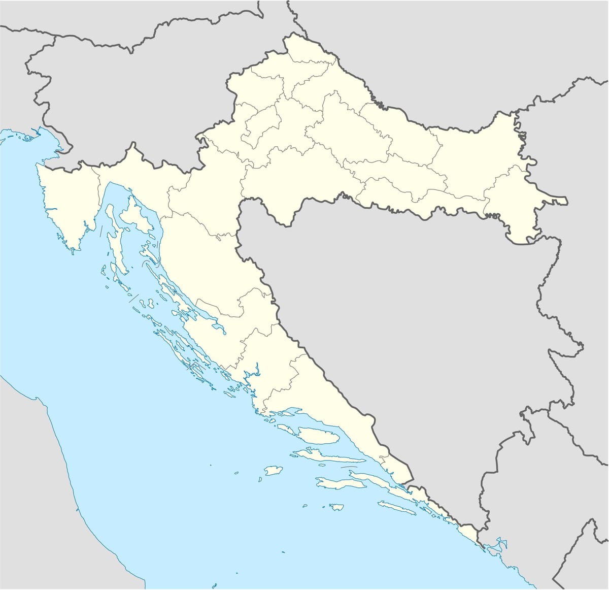 карта на хрватска присутен