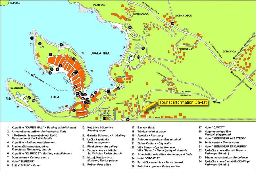 карта на cavtat хрватска 