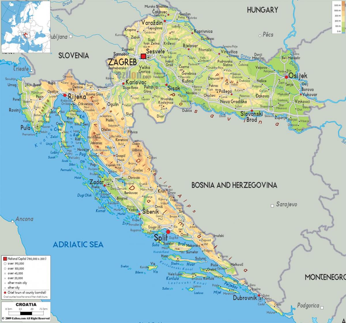 хрватска во мапата