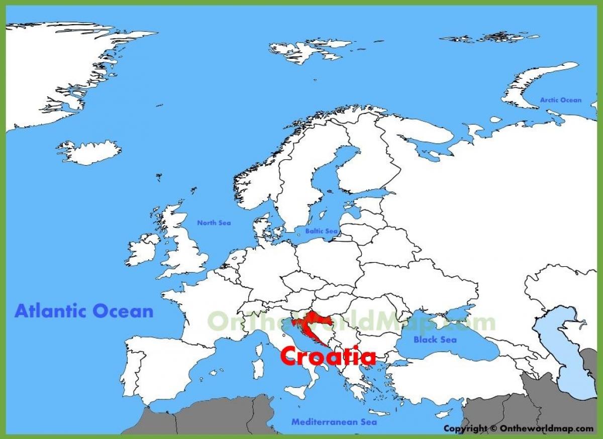 хрватска локација на мапата на светот