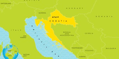 Карта на хрватска и околните области