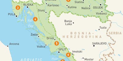 Карта на хрватска и острови