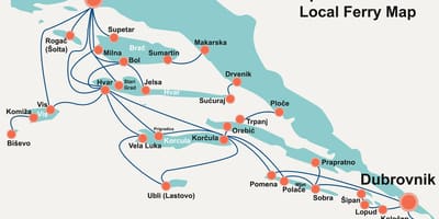 Карта на хрватското крајбрежје