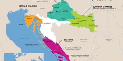 Карта на хрватска винарски визби