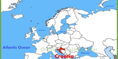 Хрватска локација на мапата на светот