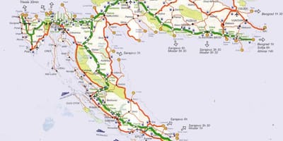 Карта на хрватска на патот патување