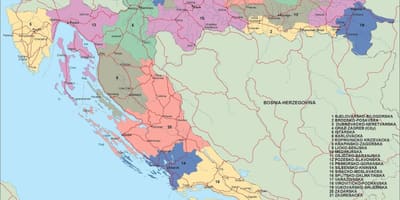 Карта на хрватска политички 